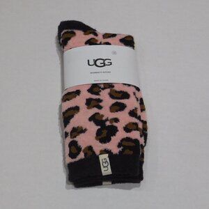 NWT Ugg Pink Animal Print Socks One Size